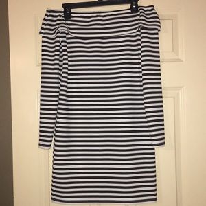 Off the shoulder striped dress